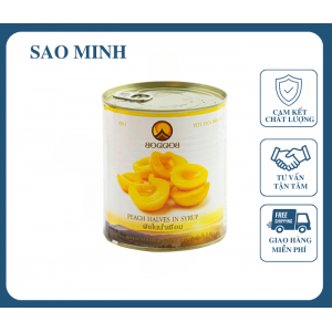 Đào Ngâm Nước Đường Đóng Lon Boddob 820g